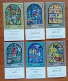 ISRAEL-&#039;&#039;ARTA:Vitralii pictate de M. CHAGAL&#039;&#039;-SET 6VAL-MNH-Nestampilate