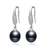 Cumpara ieftin Cercei argint 925, JW1127, model cu perla neagra, placati cu rodiu