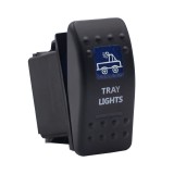 Cumpara ieftin Buton comutator Intrerupator ON OFF TRAY LIGHTS cu martor luminos albastru - 12V 24V, rezistent la apa