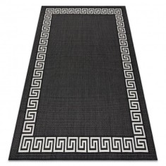 Covor sisal Flat 49373690 Grecesc negru / crem, 200x290 cm