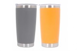 Set 2 cani termoizolante din otel inoxidabil SS304, 590 ml, cu capac