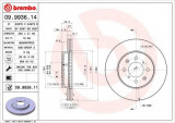 BREMBO 09.9936.14 Disc de fr&acirc;nă ventilat intern, cu conținut ridicat de carbon, cu șuruburi/șuruburi