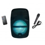Boxa Activa Portabila ,Putere 30 W,Bluetooth,Microfon Inclus,Telecomanda,FM,USB,Card SD,Lumini Party,Negru