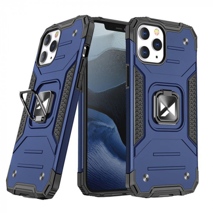 Husa Wozinsky Ring Armor Pentru IPhone 14 Pro Husa Blindata Suport Magnetic Inel Albastru 9145576265550
