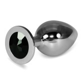 Cumpara ieftin Dop Anal Cu Bijuterie Rosebud Classic Metal Plug L, Argintiu + Negru, 10 cm, Lovetoy