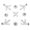 Conectori pentru pavilion de gradina 3x3 m, ABS alb, set 9 piese, ProCart