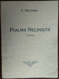 (FRANCISC) F. PACURARIU: PSALMII NELINISTII / POEME / VOLUM DE DEBUT / BESZTERCE, 1942 / DEDICATIE-AUTOGRAF