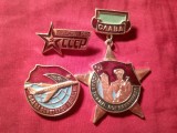 3 Insigne URSS - Armata Sovietica , metal si email