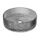 Lavoar SanDonna Mira, Sticla Securizata, Gri, 400x400x125 mm