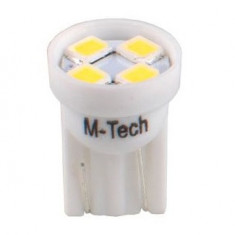 Set 2 Buc Bec Led M-Tech W5W 12V W2,1X9,5D Alb LB017W