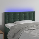 vidaXL Tăblie de pat cu LED, verde &icirc;nchis, 100x5x78/88 cm, catifea