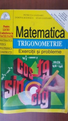 Matematica trigonometrie exercitii si probleme-Petruta Gazdaru,Dorina Badescu foto