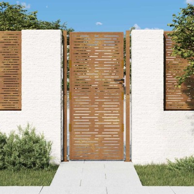 vidaXL Poartă pentru grădină, 105x205 cm, oțel corten, dreptunghiuri foto