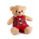 Figurina Ursulet Baietel Craciun textil multicolor cm 21 x 16 x 22 H