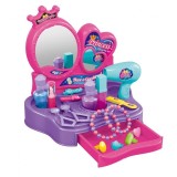 Cumpara ieftin Set masuta de toaleta pentru copii, uscator, parfum, bijuterii, plastic, multicolor, 34 x 24 x 5.5 cm