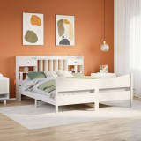 Cumpara ieftin Cadru de pat fără saltea, alb, 200x200 cm, lemn masiv pin