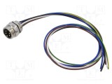 Conector 7/8 soclu tată 5 pini IP67 drept cu cablu 0,5m Lutronic