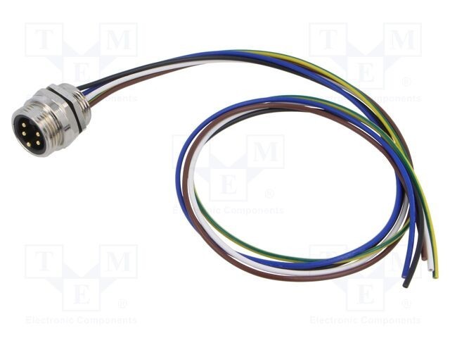 Conector 7/8 soclu tată 5 pini IP67 drept cu cablu 0,5m Lutronic