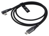 Cablu USB 2.0 1m negru nichelat textil VENTION