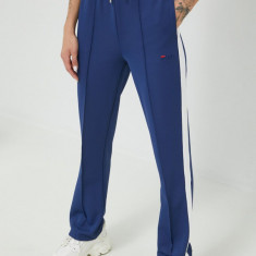 Fila pantaloni de trening femei, culoarea albastru marin, cu imprimeu