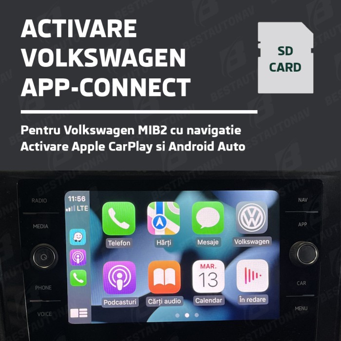 Activare App-Connect Apple CarPlay Android Auto Volkswagen T-Cross (2018&ndash;2023)