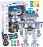 Robot interactiv Space Armor cu telecomanda trage cu discuri lumini sunete si miscare