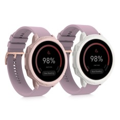 Set 2 Huse pentru Fossil Gen 6 Women&#039;s Smartwatch, Kwmobile, Alb/Roz, Silicon, 59439.01