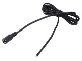 Cablu DC 2x0,5mm2 5,5/2,5 soclu drept negru/gri