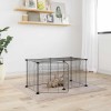 VidaXL Cușcă animale de companie cu ușă, 8 panouri, negru 35x35cm oțel