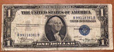 ONE DOLLAR 1935, SILVER CERTIFICATE(SERIE ALBASTRA)/ VEZI POZE.. foto