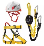 Cumpara ieftin Set Via Ferrata Phario Palm cu Casca Penta Alb - Rosu