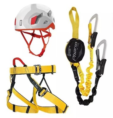 Set Via Ferrata Phario Palm cu Casca Penta Alb - Rosu foto