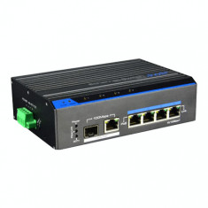 Switch 4 porturi PoE+&amp;#039;1 port uplink SFP/RJ45 - UTEPO UTP7204E-POE-A1 SafetyGuard Surveillance foto