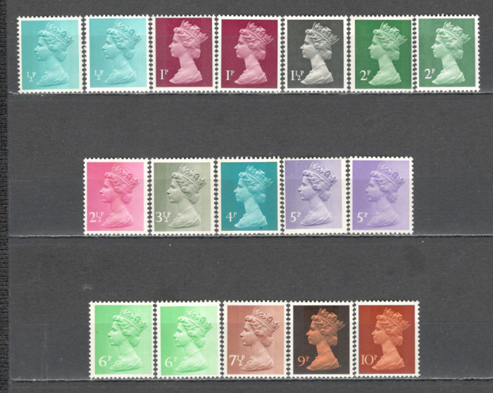 Anglia/Marea Britanie.1971 Regina Elisabeth II 12 buc.+varietati GA.80