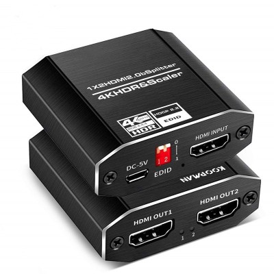 Splitter HDMI, TarTek, Full HD 2160P 4K, HDMI1.4 2.0 HDCP2.2, Negru foto