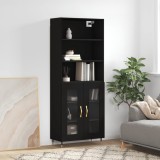 VidaXL Dulap &icirc;nalt, negru, 69,5x34x180 cm, lemn compozit