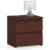 Cumpara ieftin Comoda/noptiera, placa laminata, 2 sertare, stejar Wenge, 40x35x40 cm, Akord Furniture Factory