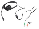 Căști cu microfon negru Jack 3.5mm, 1.8m, 32&Omega;