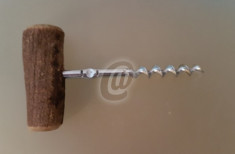 Tirbuson manual cu maner din corn de cerb, 11.5 cm foto