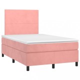Cumpara ieftin Pat box spring cu saltea, negru, 120x190 cm, catifea