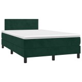 Cumpara ieftin Pat box spring cu saltea, verde inchis, 120x190 cm, catifea