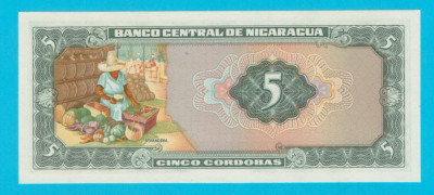 Nicaragua 5 Cordobas 1972 &amp;#039;Cacique Nicarao&amp;#039; UNC serie: C 16975647 foto