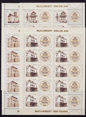 ✅RO 2009 LP 1845e &amp;quot;Bucuresti-550 de ani&amp;quot; , minicoli de 10 serii , MNH foto
