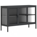 Cumpara ieftin Dulap, negru, 105x35x70 cm, sticla si otel