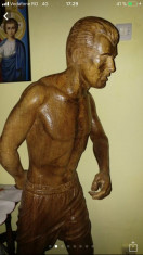 Sculptura Statuie 1,5 m lemn sportiv/fotbalist foto