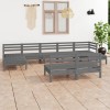 Gossi set mobilier de gradina, 9 piese, gri, lemn masiv de pin