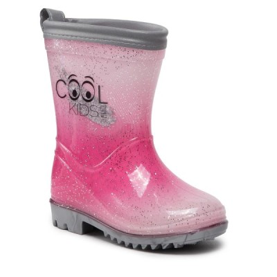 Cizme de cauciuc Perletti cu sclipici marime 24 25 roz fuchsia foto