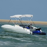 VidaXL Parasolar Bimini 3 arcuri pereți laterali, 183x(154-167)x137 cm