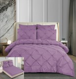 Cumpara ieftin Lenjerie Pat Finet Cu Nasturi Figo Fl024, Bumbac, 4 Piese, Cu Elastic, Lila