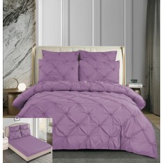 Lenjerie Pat Finet Cu Nasturi Figo Fl024, Bumbac, 4 Piese, Cu Elastic, Lila